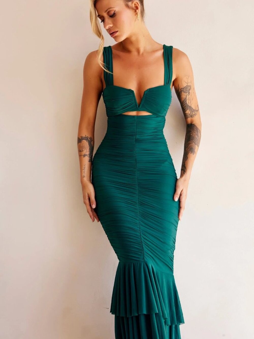 Eternal Muse Maxi Dress- Forrest Green- NWT- Med.